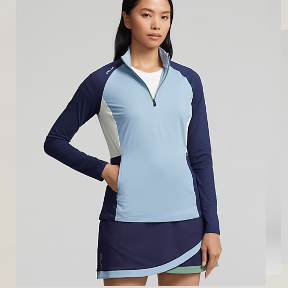RLX Ralph Lauren Color-Blocked Golf Performance Pullover Blue Half-Zip Sz XL